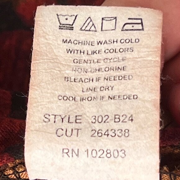 Vintage-Inspired XL Red  Brown Floral Button-Up Blazer Jacket BRIGGS NEW YORK - Picture 9 of 16